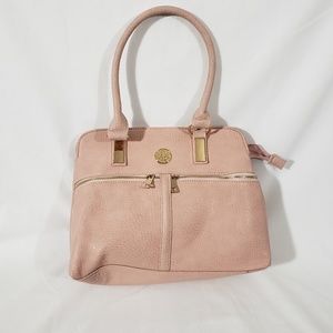 Pale Pink Faux Leather Handbag